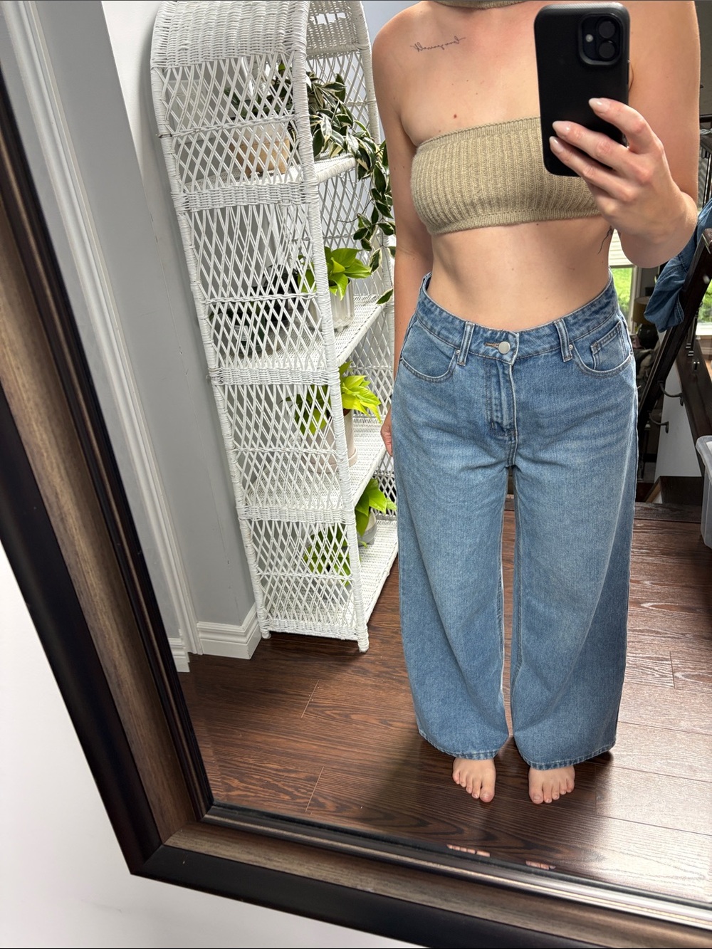 SHEIN Light Blue High-Rise Wide Leg Jeans